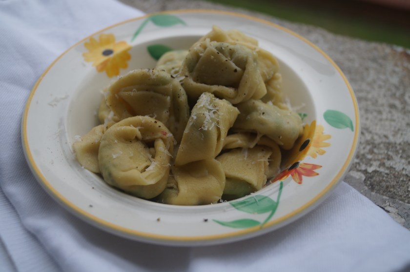 Goat's cheese and watercress tortellini