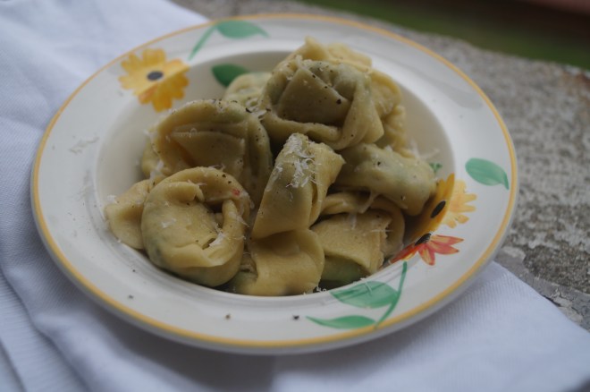 Goat's cheese and watercress tortellini